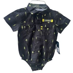 Magellan Outdoors Infant Laguna Madre Halloween Black Romper Bodysuit 12-18M New